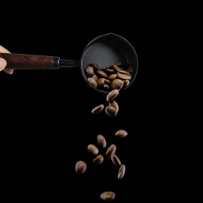 1pcs 1/3 Cup Measuring Cup with Wooden Handle Stainless Steel Measuring Scoop 80ml Measuring Spoon Black 1/3 Measuring Cups for Baking Cooking Wet and Dry Ingredients (80ml)
