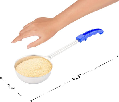 Restaurantware Met Lux 6 Ounce Portion Ladle 1 With Black Handle Portion Serving Spoon - Does Not Corrode Dishwashable Stainless Steel Portion Control Serving Utensil Multipurpose