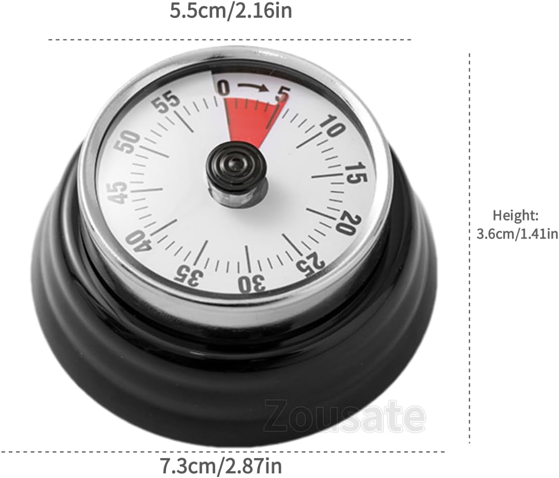 Kitchen Timer, Magnetic Visual Countdown Timer with Loud 72dB Alarm Mechanical Analog Dial for Cooking Baking Home Gym Office