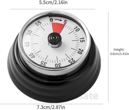 Kitchen Timer, Magnetic Visual Countdown Timer with Loud 72dB Alarm Mechanical Analog Dial for Cooking Baking Home Gym Office