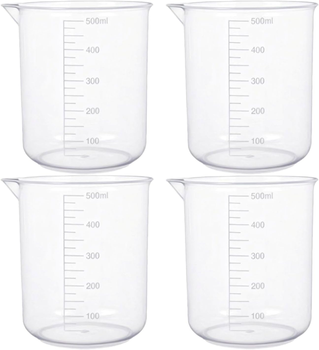 Plastic Measuring Cups, 100ml, Set of 15, for Liquid Measurement and Scientific Experiments