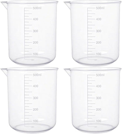 Plastic Measuring Cups, 100ml, Set of 15, for Liquid Measurement and Scientific Experiments