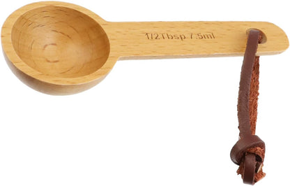 30ml Wood Measuring Spoon and Scoop Wooden Tablespoon 30ml Measuring Scoop 2 TBSP Retro Coffee Spoons for Dry Ingredients Ground Tea Spice (Wood Color, 2TBSP)