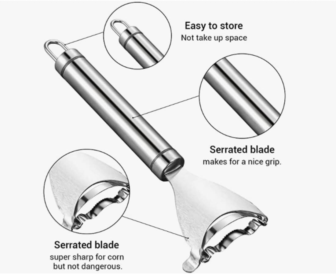 Corn Cob Stripper Peeler Remover Salad Making Cutter Easy Clean Corn Cob Stripper Stainless Steel Splitter Tool