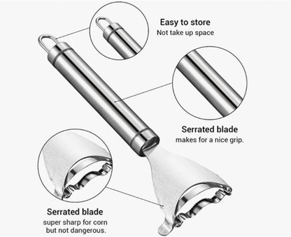 Corn Cob Stripper Peeler Remover Salad Making Cutter Easy Clean Corn Cob Stripper Stainless Steel Splitter Tool