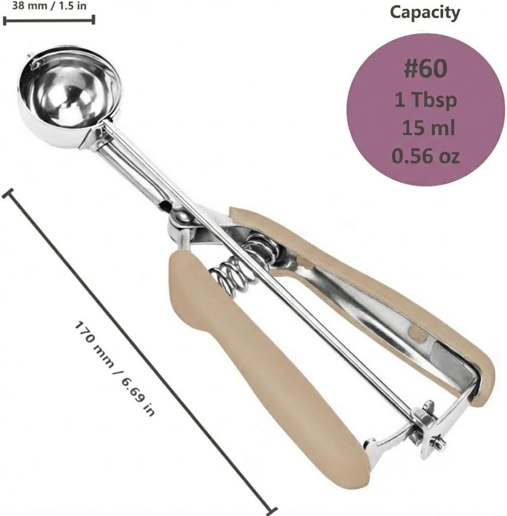 Ice Cream Scoop, 18/8 Stainless Steel Cookie Scoop, Cookie Scoops for Baking, 2 Tbsp/ 30 ml/ 1 oz Cookie Dough Scoop, Ice Cream Scooper with Trigger Release, Cookie Scooper for Baking