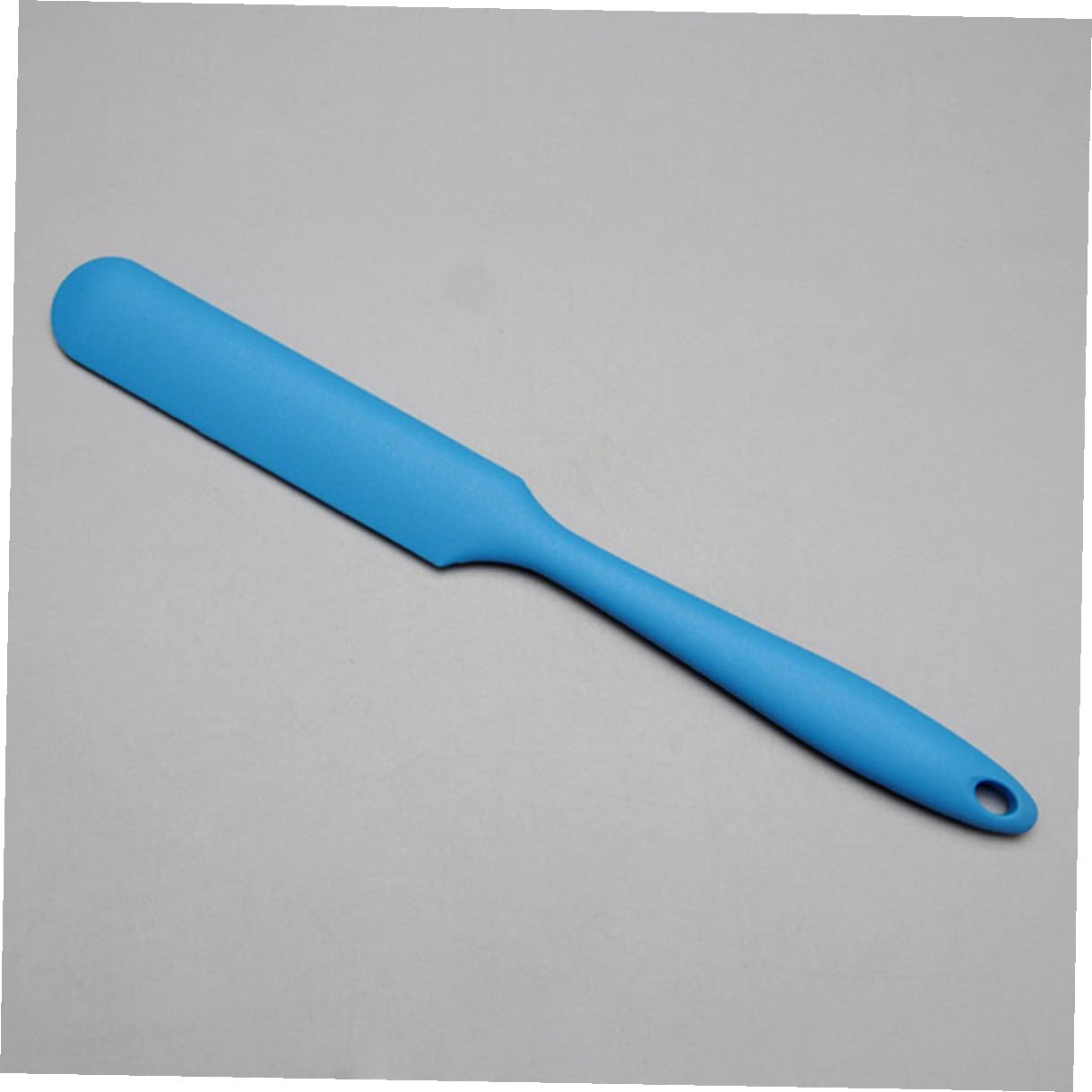 TEHAUX 4 Pcs Blue Silicone Scraper with Long Integrated Handle Flat Spatula for Butter Blending and Cake Baking High Hardness Wear-resistant Mixing Tools for Frosting and Pastry