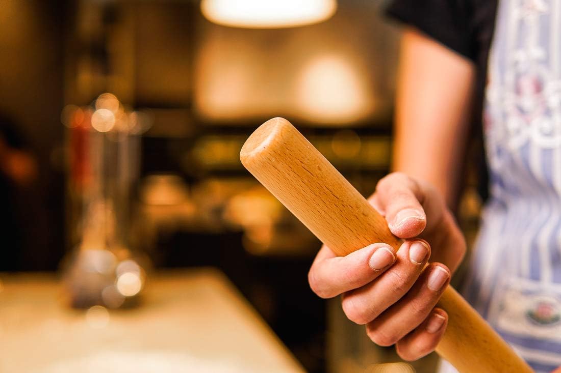 Classic French Rolling Pins Bamboo Wooden Rolling Pin for Baking Pizza Dough Pie Cookie, 13-Inch