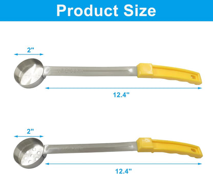 Hordion 4 Pcs Portion Control Serving Spoons Ladle Scoops, Food Measuring Ladle Utensils Proportion Manage Slotted and Unslotted Scoops for Weight Loss(Blue, 8oz)