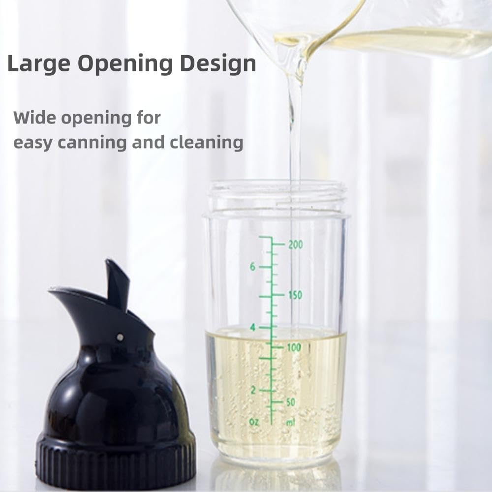 Wokyo Salad Dressing Shaker, Homemade Salad Dressing Bottle Mixer Measure Dripless Pour, Leak-free, Soft Grip, Dishwasher Safe BPA Free (Green)