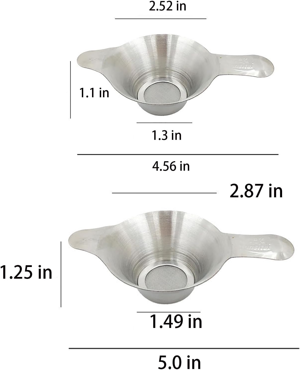 2PCS Stainless Steel Mini Strainer Set Fine Mesh Tea Strainer Coffee Dripper Dual-Layer Mesh with Double Handles For Home Restaurant Tea Brewing