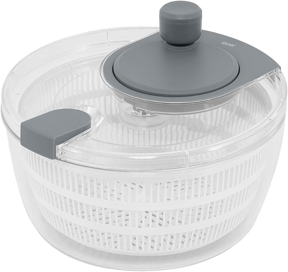 Glad Salad Spinner, 4.2 Quarts - Dishwasher Safe Lettuce Spinner, Fruit Washer, and Vegetable Strainer - Colander, Toss & Serve Bowl, and Locking Lid, Heavy Duty Plastic