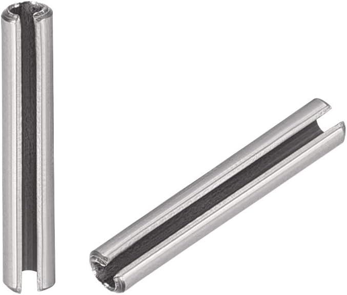 uxcell Slotted Spring Pin - M4 x 30mm 304 Stainless Steel Split Spring Roll Dowel Pins Plain Finish 20Pcs