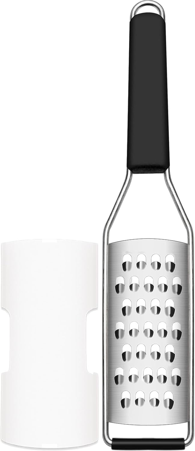 Cambom Lemon & Citrus Zester, Cheese Graters with Stainless Steel Sharp Blade for Parmesan Cheese, Ginger, Garlic, Nutmeg, Chocolate, Vegetables, Fruits, Dishwasher Safe Shredder Fine Blade