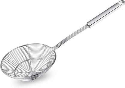 Spider Strainer Skimmer, Swify Stainless Steel Asian Strainer Ladle Frying Spoon with Handle for Kitchen Deep Fryer, Pasta, Spaghetti, Noodle, 5.5 Inch