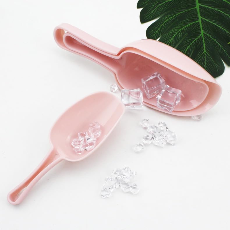 Set of 3 Ice Scoop, Plastic Kitchen Ice Scoop for Canisters or Ice Maker, Food Scoops for Canisters, Freezer, Flour, Dry Foods, Coffee Beans, Pop Corn, Pet Dog Cat Food (Blue)