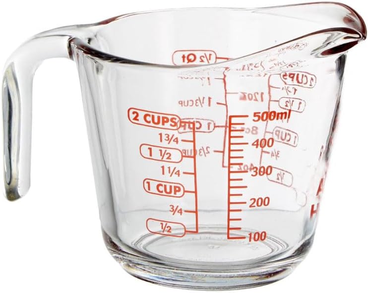 1-Cup Glass Measuring Cup For Baking and Cooking, Dishwasher, Freezer, Microwave, and Preheated Oven Safe, Essential Kitchen Tools