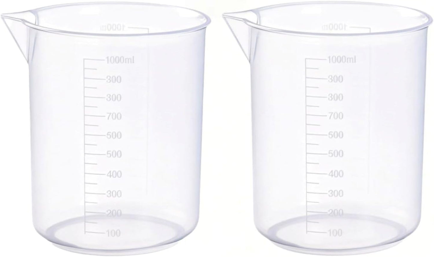 Plastic Measuring Cups, 100ml, Set of 15, for Liquid Measurement and Scientific Experiments