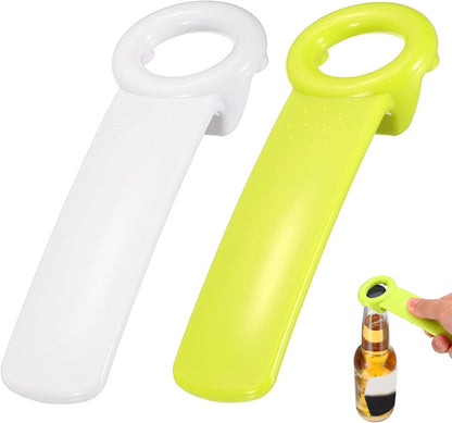 uxcell 2 Pcs Jar Key Lid Opener, Plastic Jar Lid Opener Easy Grip Multifunctional Durable Can Open Tool for Elderly Seniors Women Weak Hands Easy-use by Anyone, Orange/Sky Blue