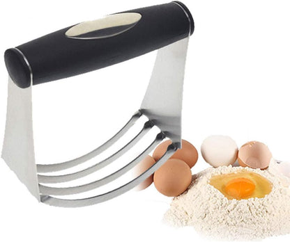 TopHomer Multi-Function Pastry Dough Blender with Non-Slip Handle, Stainless Steel Sharp Thick Blade for Mixing and Cutting Food, Easy to Clean