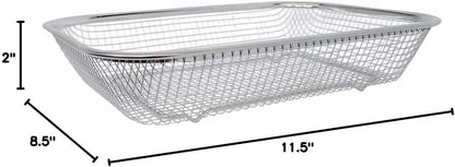 Prolinemax 11-1/2" x 8-1/2" Stainless Steel Rectangle Colander Wire Basket Fruit Vegetable Strainer