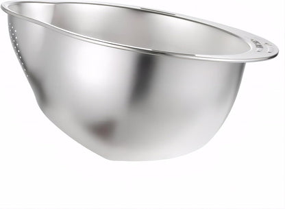 4-in-1 Rice Washing Bowl - Rice Washer Strainer Bowl - Stainless Steel Colander for Quinoa, Fruit and Vegetable Wash - Multi-Purpose Rice Strainer and Colander for Kitchen (1 Pack)