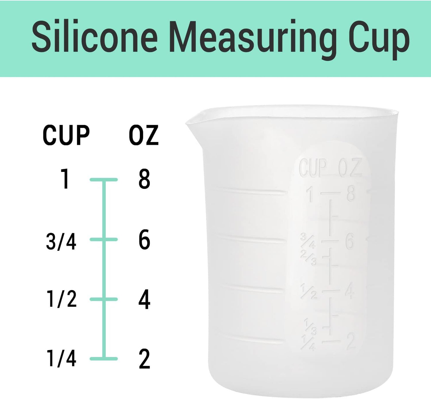 Gartful 250ml Silicone Measuring Cups, 4 PCS Large Nonstick Reusable Silicone Mixing Cups Durable Easy Clean for Epoxy Resin, Casting Molds, Stain Jewelry Making, Waxing, DIY, Art, Craft