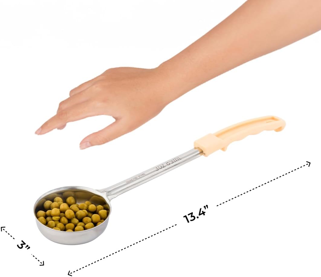Restaurantware Met Lux 6 Ounce Portion Ladle 1 With Black Handle Portion Serving Spoon - Does Not Corrode Dishwashable Stainless Steel Portion Control Serving Utensil Multipurpose