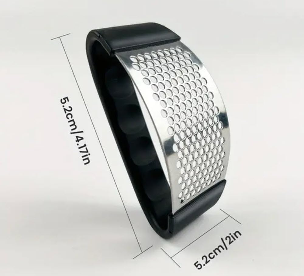 Stainless Steel Garlic Press Rocker, Kitchen Mincer with Ergonomic Handle, Easy Clean Crusher