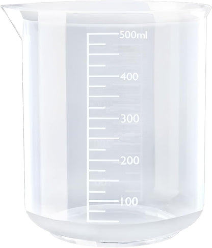 500ML Reusable Plastic Measuring Cup, Beaker Tip and Pour Measuring Containers for Kitchen Cooking Medicine Measure Tool