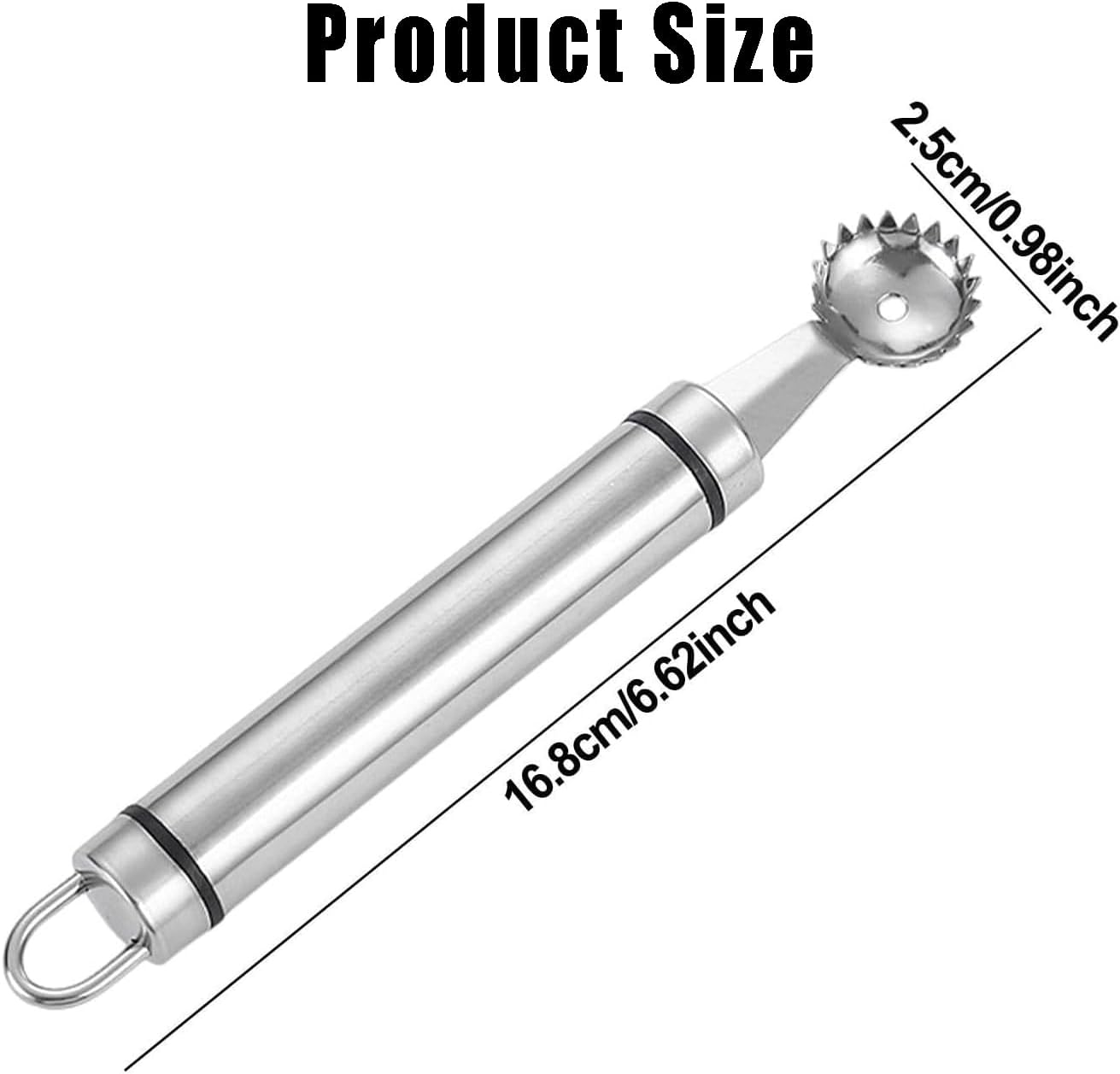 2PCS Stainless Steel Strawberry Huller and Tomato Stem Corer Tool,Fruit Stem Corer Remover Tool with Serrated Slice,Multi-Function Corer Pitter Remover Gadgets Kitchen Tool