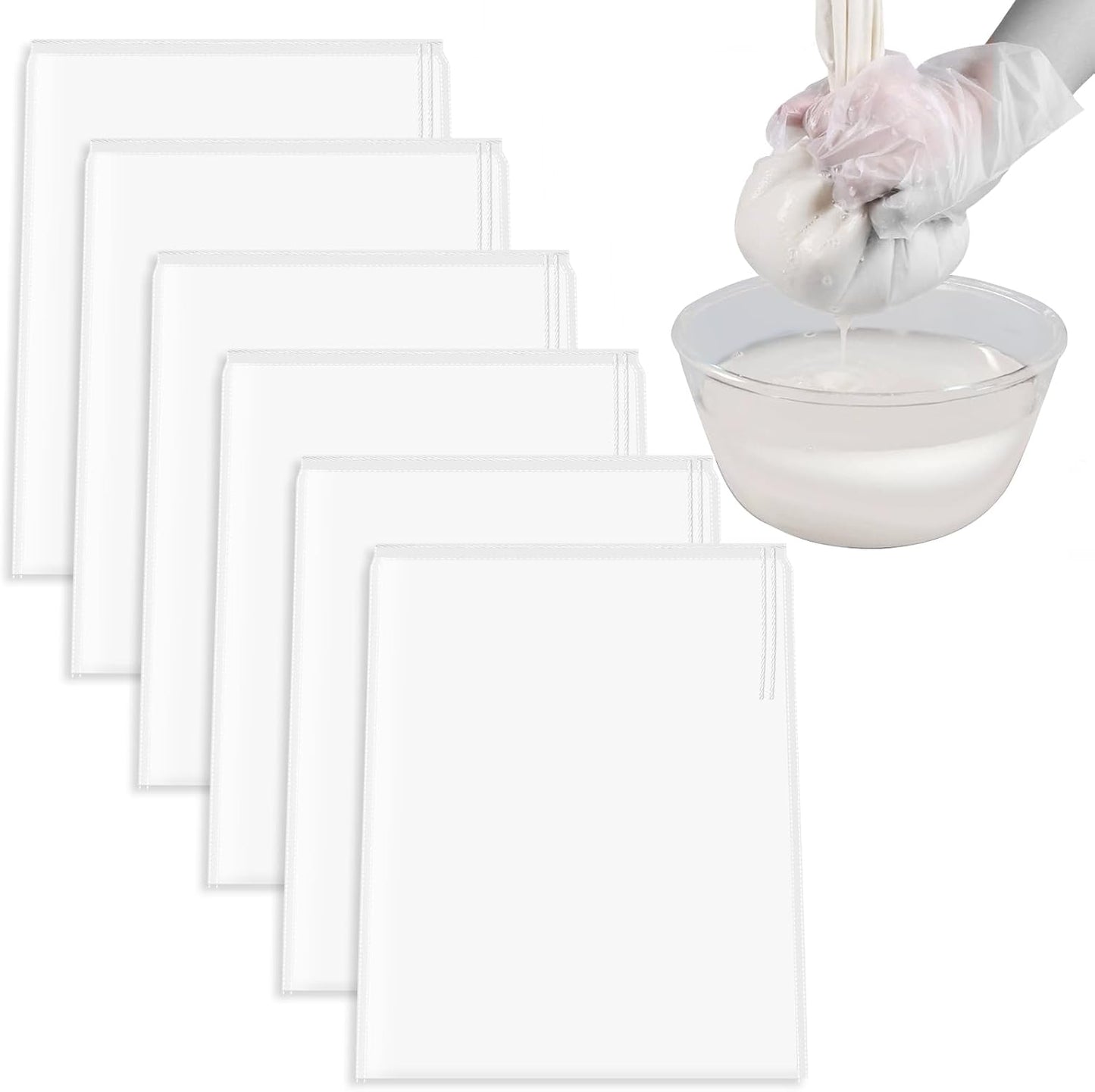 6 Pcs Nut Milk Bag 12 x 8 Inch Nut Bag Strainer Reusable Fine Juice Strainer Bag 200 Mesh Fine Mesh Bag Nylon Cheese Cloth Bags for Straining Yogurt Juice Coffee Beer Jelly Cheese