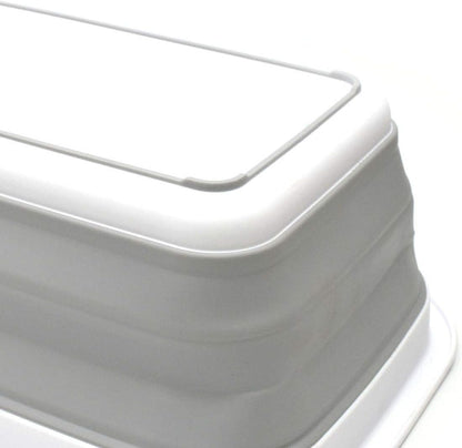 SAMMART 9.2L (2.37Gallon) Collapsible Wash Basin - Foldable Outdoor Picnic Basket - Portable Plastic Tub - Space Saving Storage Container with Size : 15.3 x 11.2 x 5.5/1.5" (M, Gray)