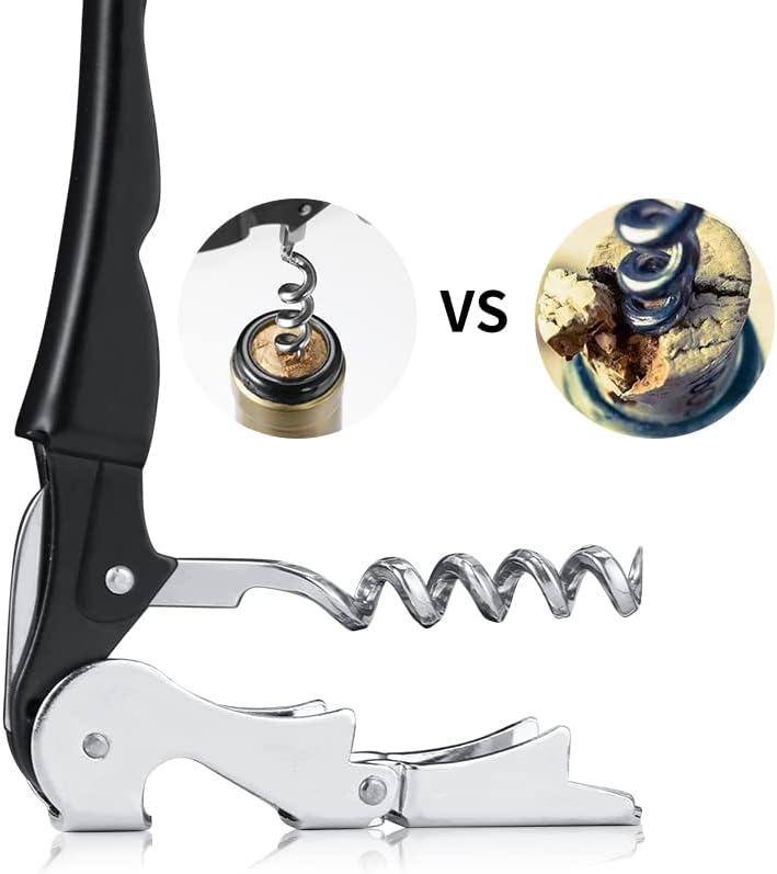 Kit-Home Professional Waiter Corkscrew Wine Openers Set (4 PCS),Upgraded with Heavy Duty Stainless Steel Hinges Wine Key for Restaurant Waiters, Sommelier, Bartenders