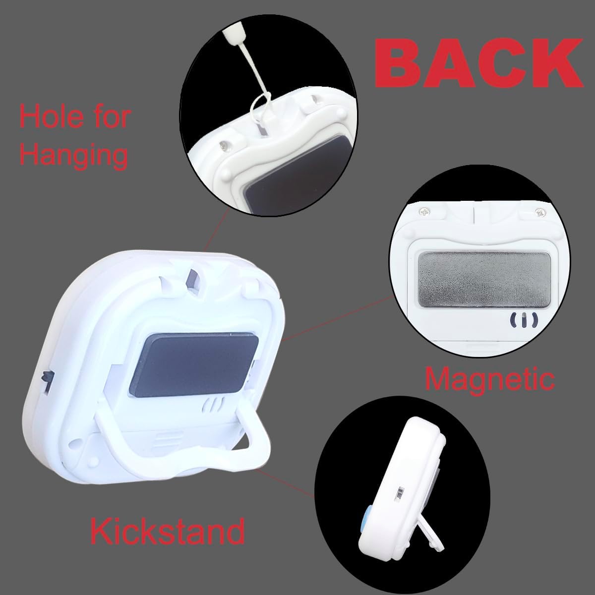 Digital Kitchen Timer, BESTWYA Electronic Timer with Clear LCD Screen Count Up and Down Function 3 Big Buttons On/Off Switch Button for Kitchen, Study, Work, Exercise Training (6, 3 Colors)