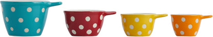 Creative Co-Op Ceramic Measuring Cup, Set of 4, Black and White