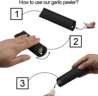 Silicone Garlic Peeler Skin Remover Roller Tube Upgraded Inner Bumps Professional Garlic Press Prep 4pcs