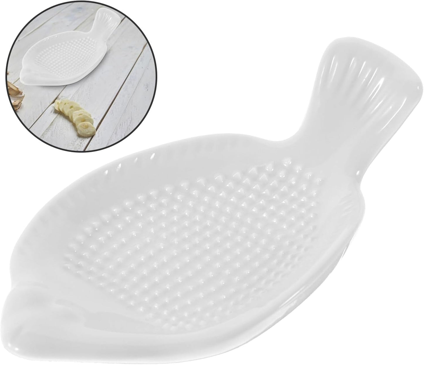 Kichvoe Ceramic Ginger Grater Plate 4.72 Inch Garlic Grinder Kitchen Tool for Shredding Ginger Garlic Vegetables Cheese Lightweight and Compact