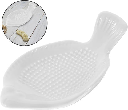 Kichvoe Ceramic Ginger Grater Plate 4.72 Inch Garlic Grinder Kitchen Tool for Shredding Ginger Garlic Vegetables Cheese Lightweight and Compact