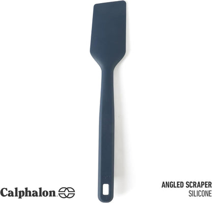 Calphalon Prime Scraper Set, 2-Piece Silicone Kitchen Scraper Set, Flexible Baking & Cooking Scrapers, Heat-Resistant Nonstick-Safe Tools with Ergonomic Handles, Navy