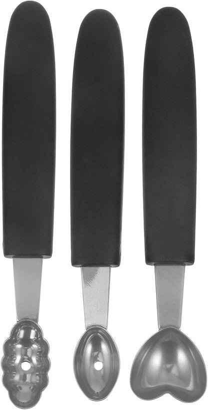 OUNONA 4pcs Stainless Steel Melon Baller Ice Cream Scoop Melon Ball Scoop Watermelon Spoon for Gelato Cantaloupe Ice Cream Watermelon Fruit