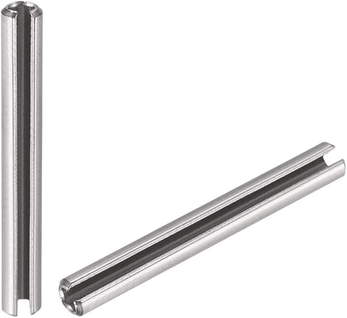 uxcell Slotted Spring Pin - M4 x 30mm 304 Stainless Steel Split Spring Roll Dowel Pins Plain Finish 20Pcs
