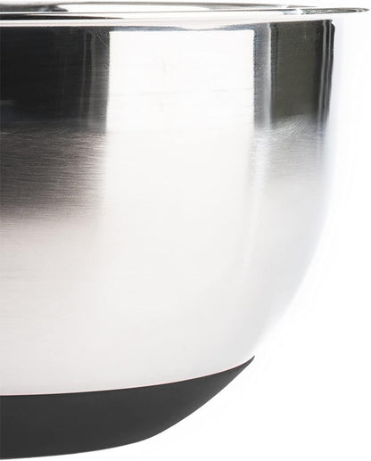 Stainless Steel Mixing Bowls with Lids and Non Slip Bases (Set of 5, Red)
