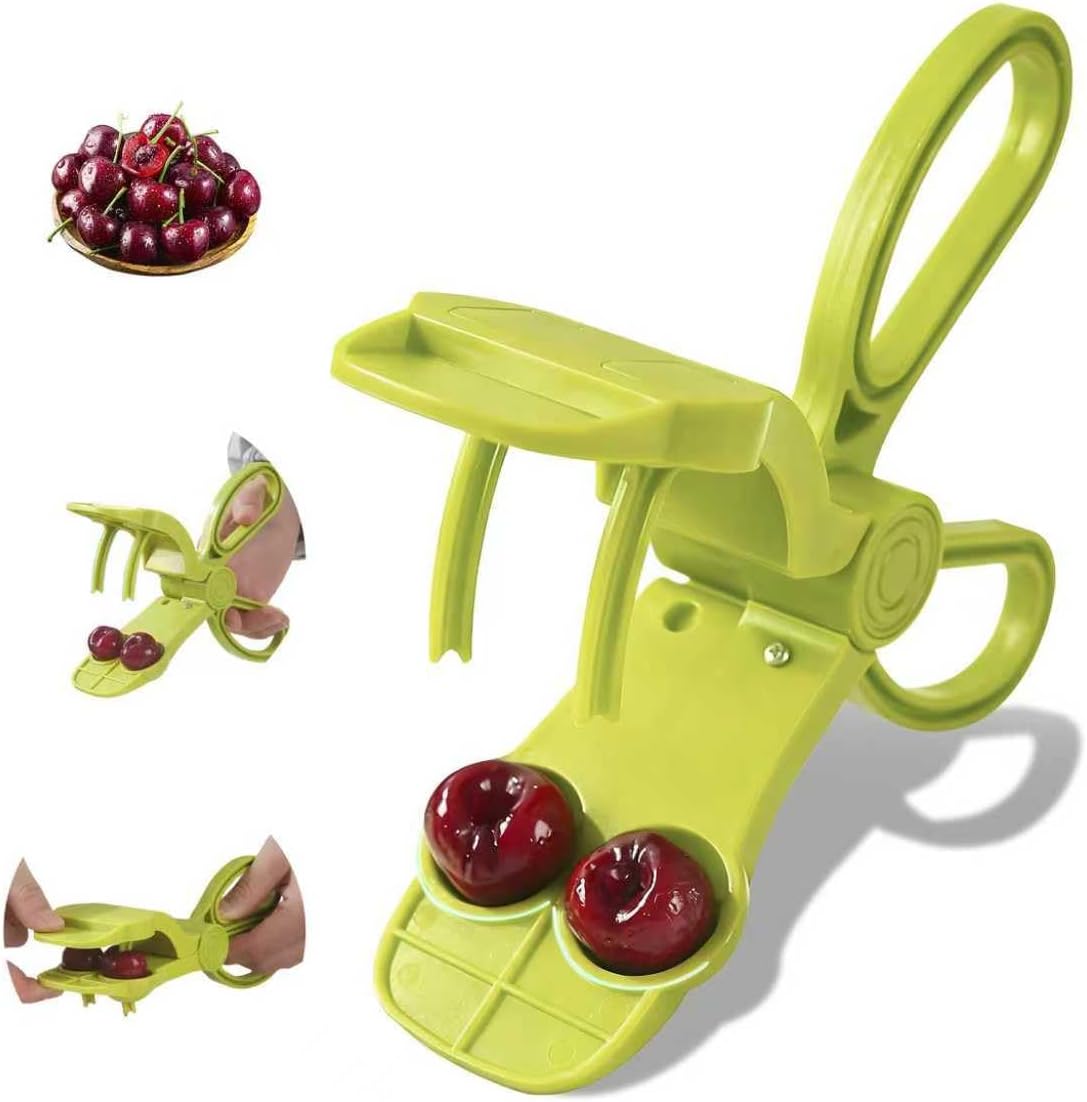 Cherry Pitter, Cherries Corer with Hand-held Push Design Olive and Cherry Pitters Corer Tool Quick Portable Pitting Tool for Making Jam (Green)