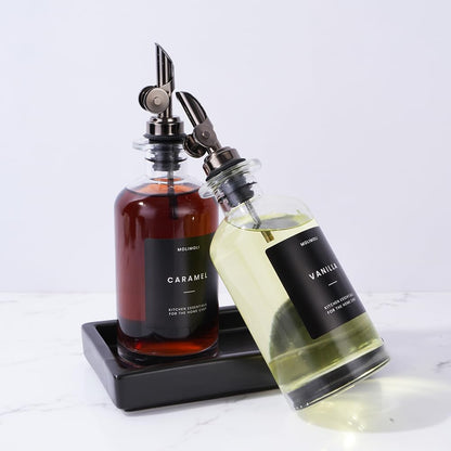 Molimoli - Premium Olive Oil Dispenser Bottles for Kitchen with Pourer - Oil and Vinegar Dispenser Set, Glass Dispenser for Kitchen, Dispenser Bottle of 350ml - Set of 2