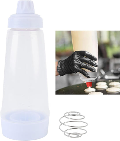Pancake Batter Mixer Dispenser Bottle,1000ML Squeeze Kitchen Shaker Baking Tool with Mix Ball Wire Whisk, for Cupcakes, Muffins, Pancakes