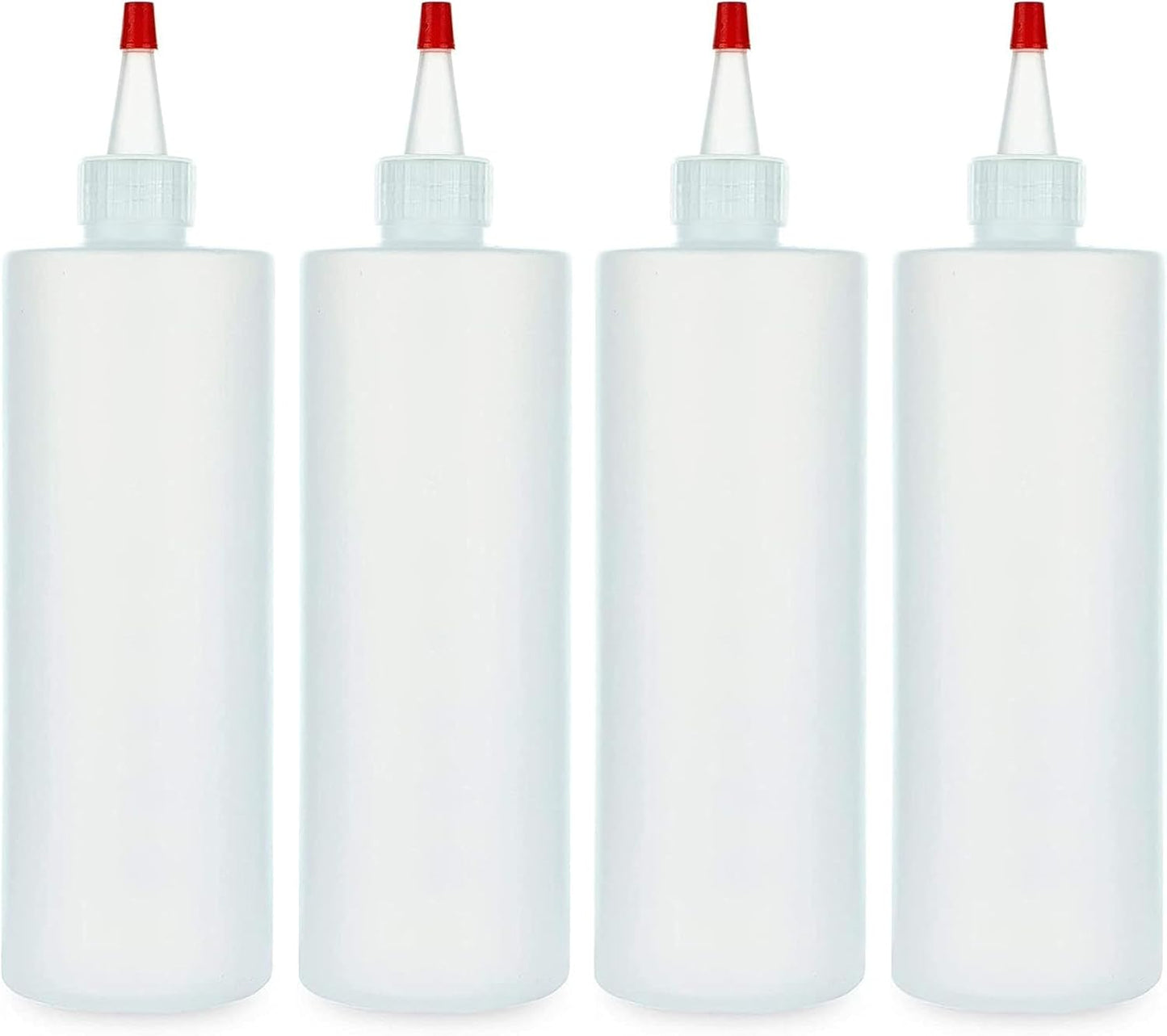 Professional Squeeze Bottles with Red Cap Restaurant-Grade Condiment Dispensers for Sauces, Ketchup, Mustard, BBQ - BPA-Free Plastic Kitchen Bottles, Perfect for Home & Commercial Use (2, 8o'z)
