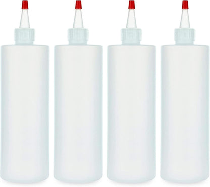 Professional Squeeze Bottles with Red Cap Restaurant-Grade Condiment Dispensers for Sauces, Ketchup, Mustard, BBQ - BPA-Free Plastic Kitchen Bottles, Perfect for Home & Commercial Use (2, 8o'z)