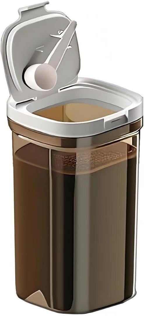 Airtight Coffee Canister, 8oz Coffee Storage Container with Scoop, Kitchen Food Storage Jar for Grounds Coffee, Beans, Tea, Sugar, Flour, Cereal, 800ml