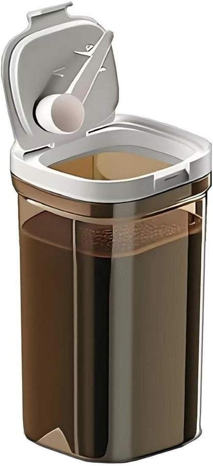 Airtight Coffee Canister, 8oz Coffee Storage Container with Scoop, Kitchen Food Storage Jar for Grounds Coffee, Beans, Tea, Sugar, Flour, Cereal, 800ml